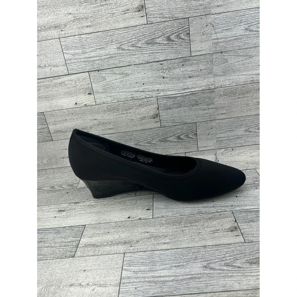 Rockport Total Motion truTECH Black Fabric Wedge Pumps CH6820 Women Sz 9M